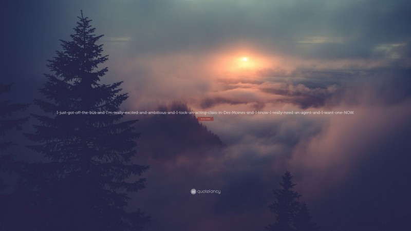 Bonnie Gillespie Quote: “I-just-got-off-the-bus-and-I’m-really-excited-and-ambitious-and-I-took-an-acting-class-in-Des-Moines-and-I-know-I-really-need-an-agent-and-I-want-one-NOW.”