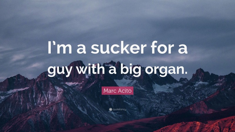 Marc Acito Quote: “I’m a sucker for a guy with a big organ.”