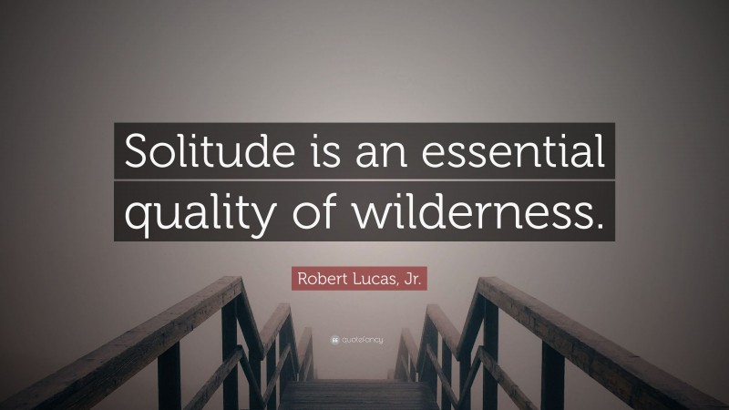 Robert Lucas, Jr. Quote: “Solitude is an essential quality of wilderness.”
