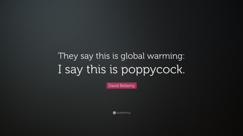 David Bellamy Quote: “They say this is global warming: I say this is poppycock.”