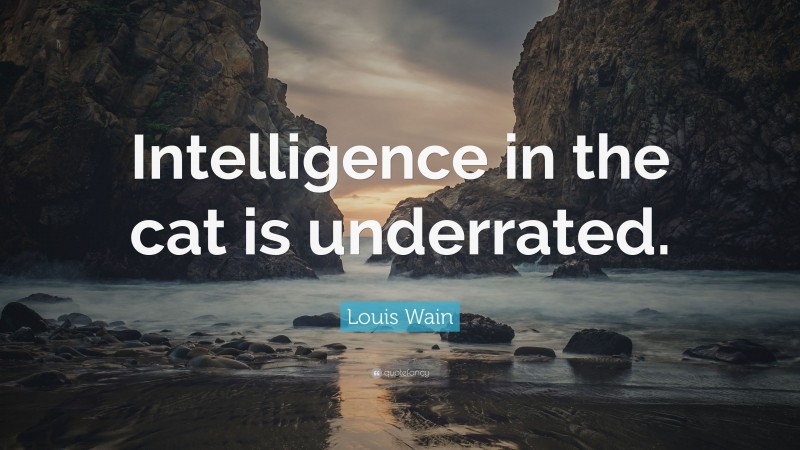 Louis Wain Quote: “Intelligence in the cat is underrated.”
