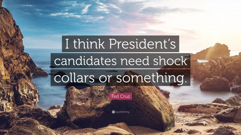 Ted Cruz Quote: “I think President’s candidates need shock collars or something.”