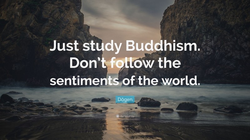 Dōgen Quote: “Just study Buddhism. Don’t follow the sentiments of the world.”