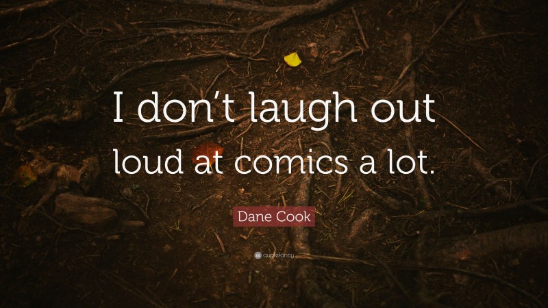Dane Cook Quote: “I don’t laugh out loud at comics a lot.”