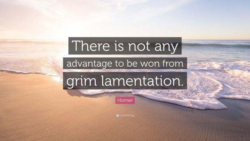 Homer Quote: “There is not any advantage to be won from grim lamentation.”