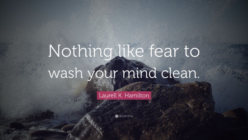 Laurell K. Hamilton Quote: “Nothing like fear to wash your mind clean.”