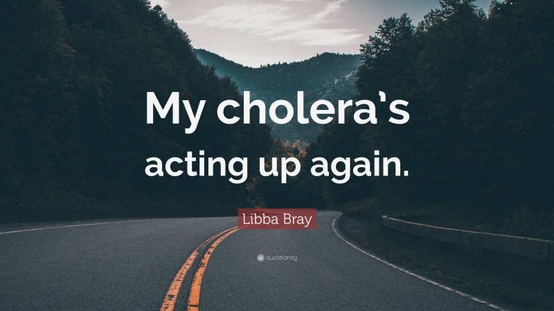 Libba Bray Quote: “My cholera’s acting up again.”