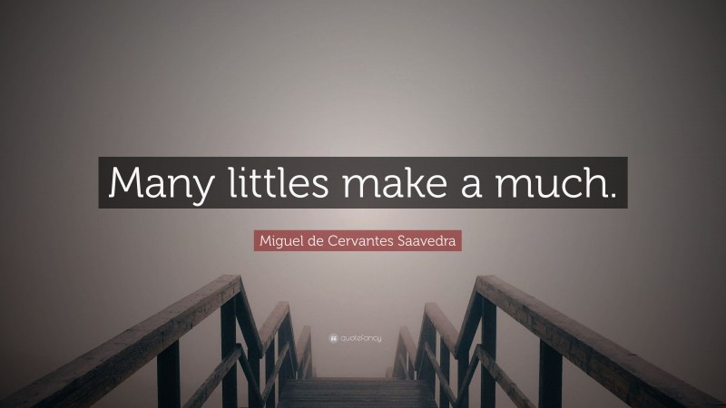 Miguel de Cervantes Saavedra Quote: “Many littles make a much.”