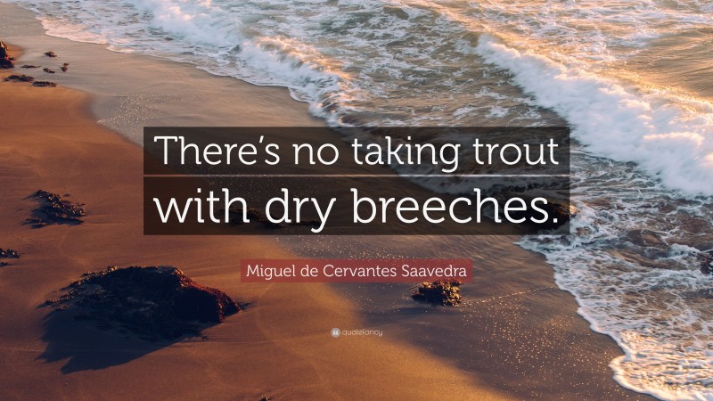 Miguel de Cervantes Saavedra Quote: “There’s no taking trout with dry breeches.”