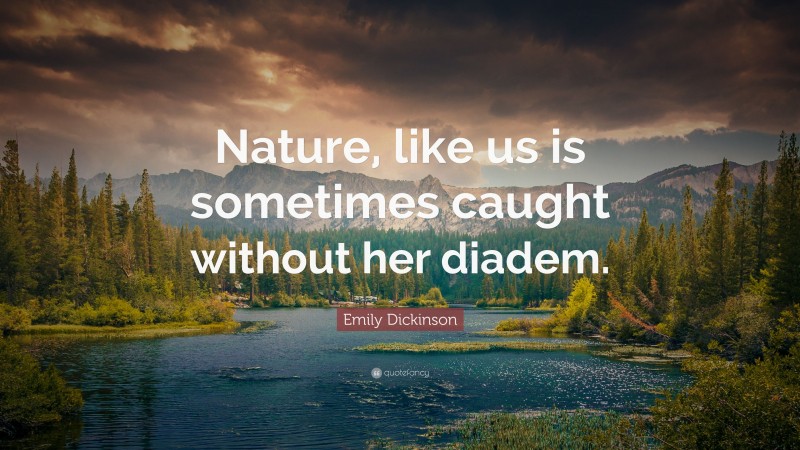 Emily Dickinson Quote: “Nature, like us is sometimes caught without her diadem.”