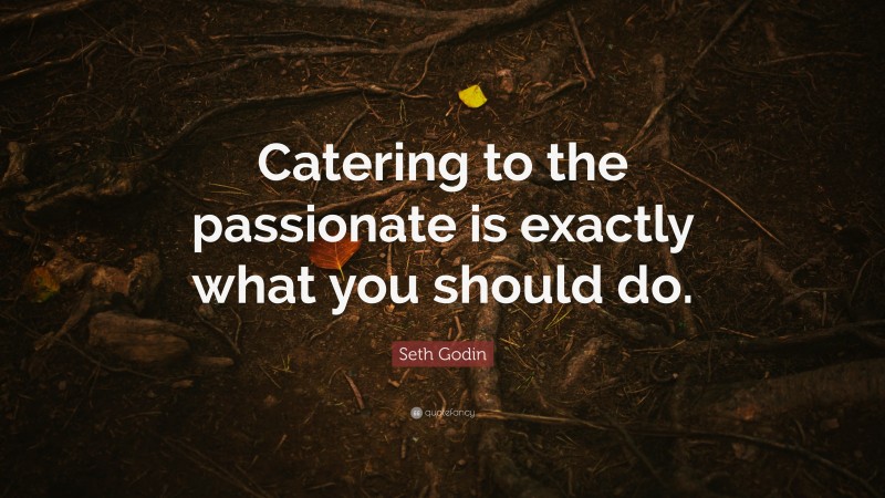 Seth Godin Quote: “Catering to the passionate is exactly what you should do.”