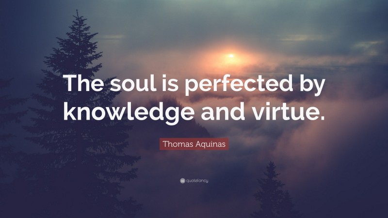 Thomas Aquinas Quote: “The soul is perfected by knowledge and virtue.”