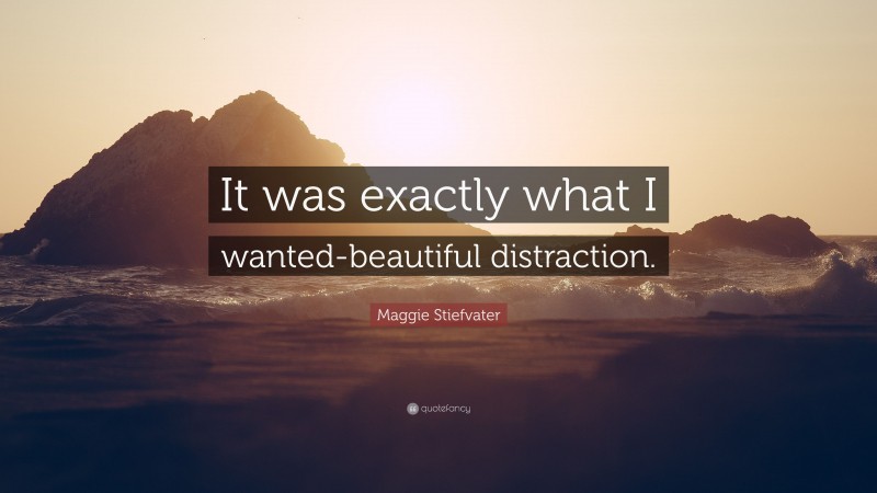 Maggie Stiefvater Quote: “It was exactly what I wanted-beautiful distraction.”