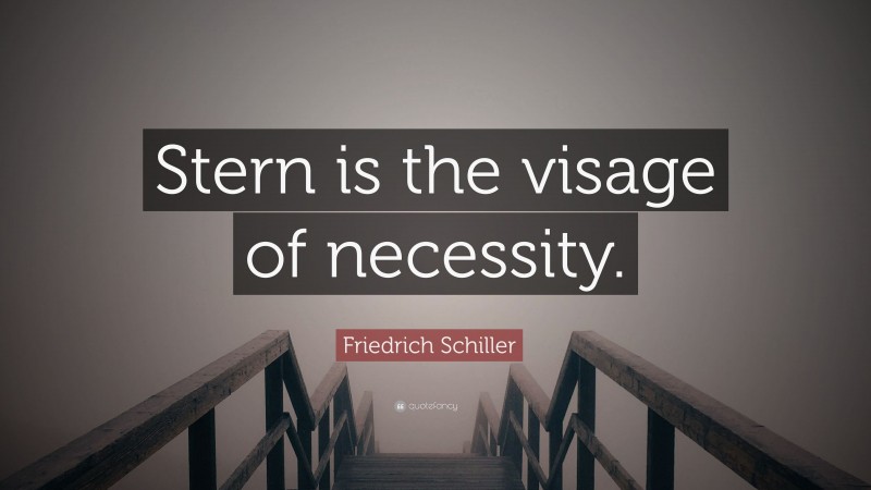 Friedrich Schiller Quote: “Stern is the visage of necessity.”