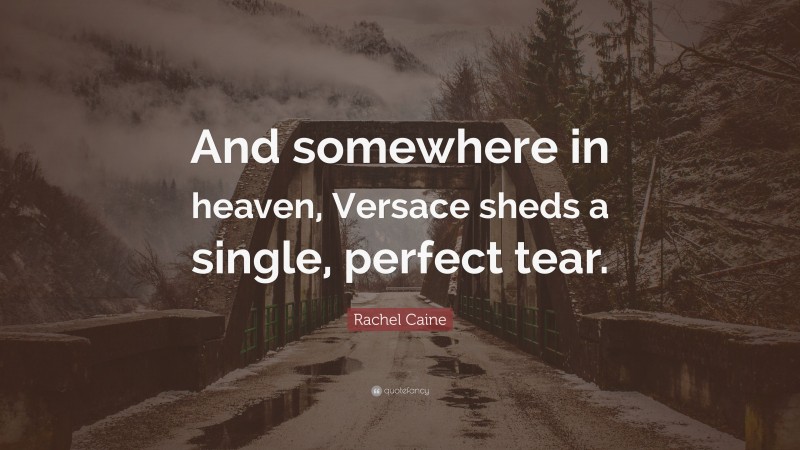 Rachel Caine Quote: “And somewhere in heaven, Versace sheds a single, perfect tear.”