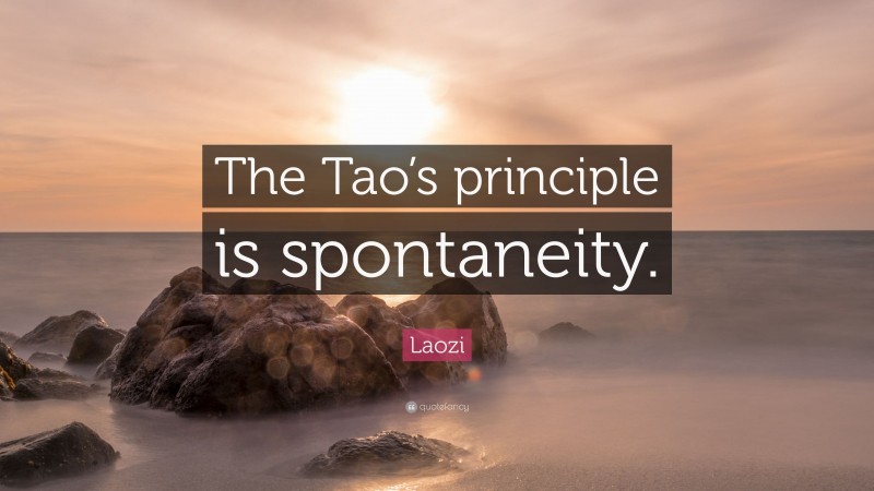 Laozi Quote: “The Tao’s principle is spontaneity.”