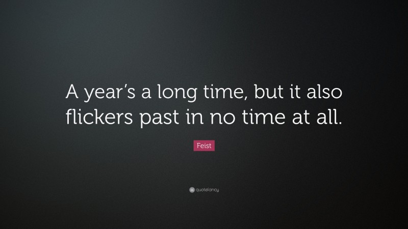 Feist Quote: “A year’s a long time, but it also flickers past in no time at all.”