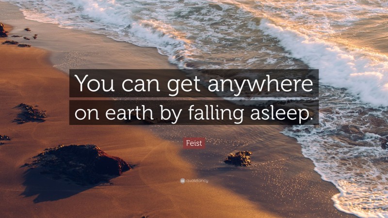 Feist Quote: “You can get anywhere on earth by falling asleep.”