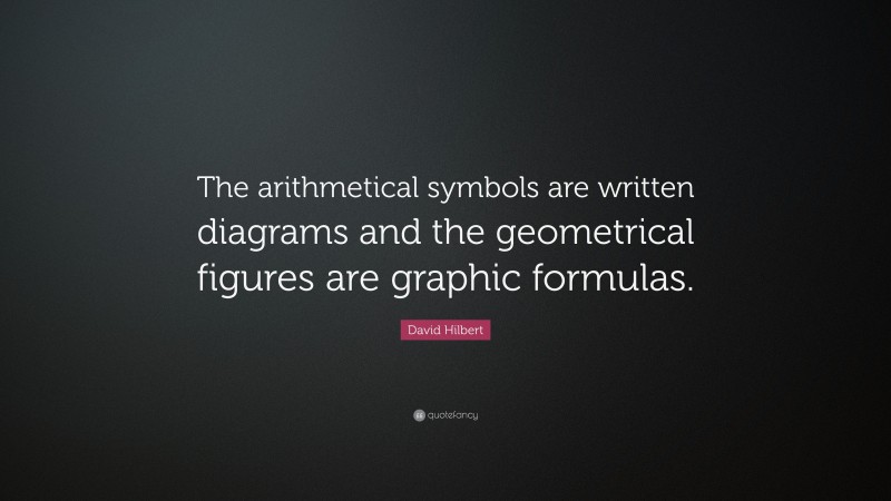 David Hilbert Quote: “The arithmetical symbols are written diagrams and the geometrical figures are graphic formulas.”
