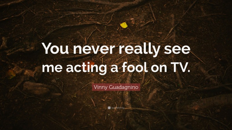 Vinny Guadagnino Quote: “You never really see me acting a fool on TV.”