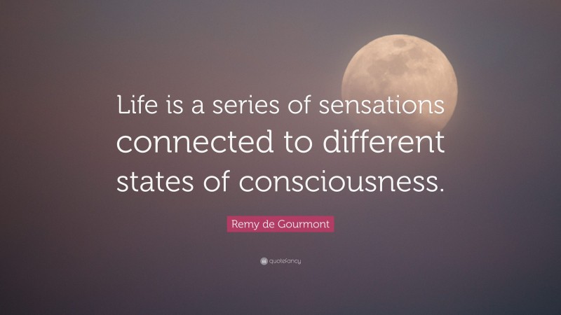 Remy de Gourmont Quote: “Life is a series of sensations connected to different states of consciousness.”