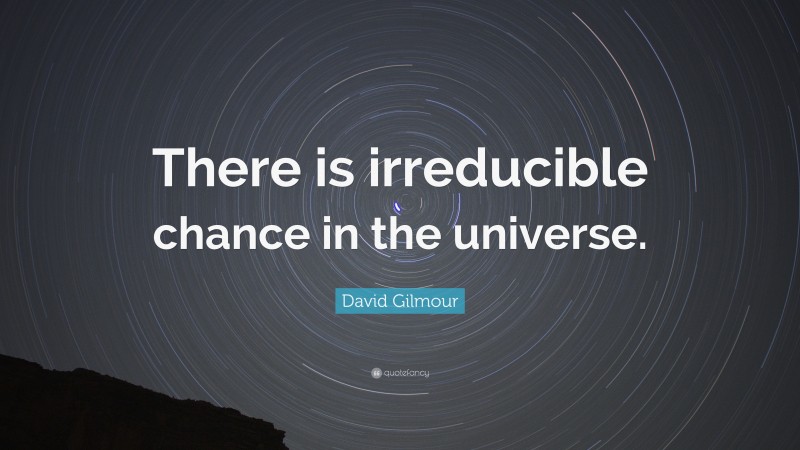 David Gilmour Quote: “There is irreducible chance in the universe.”