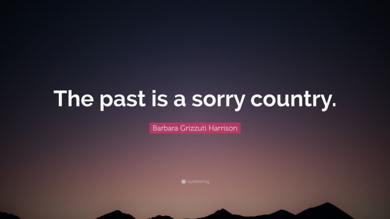 Barbara Grizzuti Harrison Quote: “The past is a sorry country.”