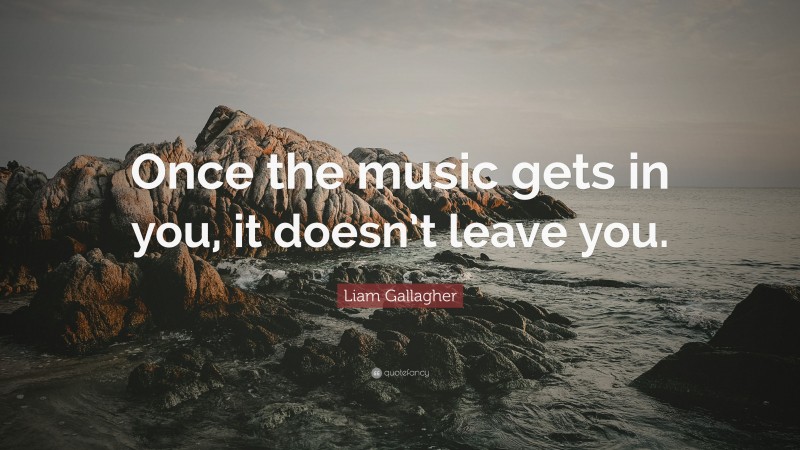 Liam Gallagher Quote: “Once the music gets in you, it doesn’t leave you.”