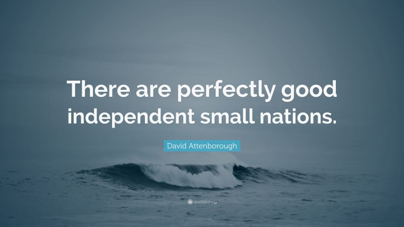 David Attenborough Quote: “There are perfectly good independent small nations.”