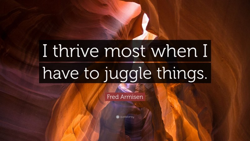 Fred Armisen Quote: “I thrive most when I have to juggle things.”