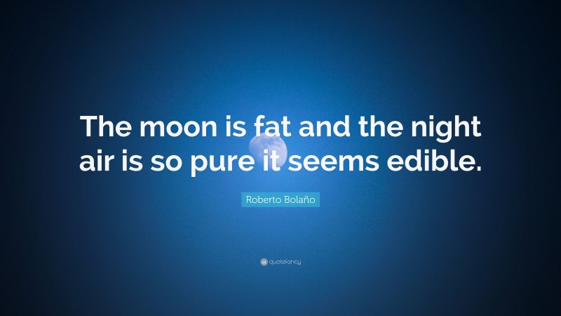Roberto Bolaño Quote: “The moon is fat and the night air is so pure it seems edible.”