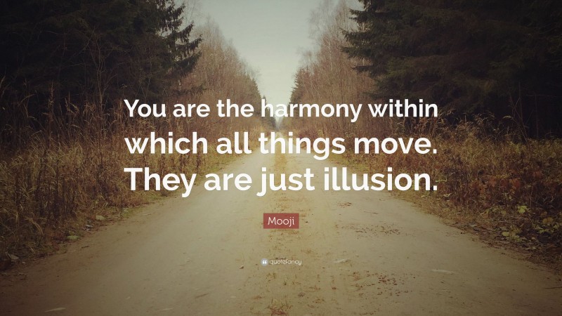 Mooji Quote: “You are the harmony within which all things move. They are just illusion.”