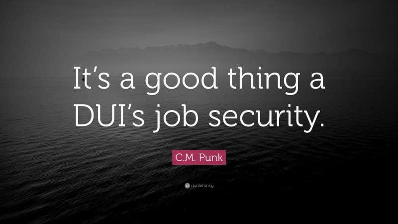 C.M. Punk Quote: “It’s a good thing a DUI’s job security.”