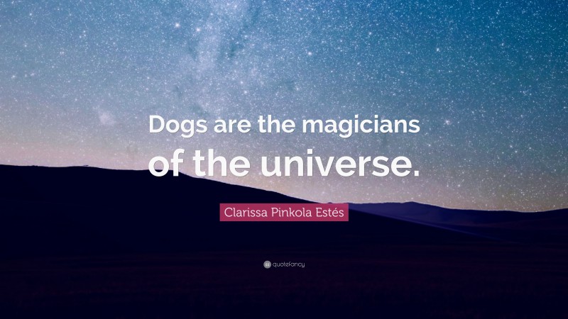 Clarissa Pinkola Estés Quote: “Dogs are the magicians of the universe.”