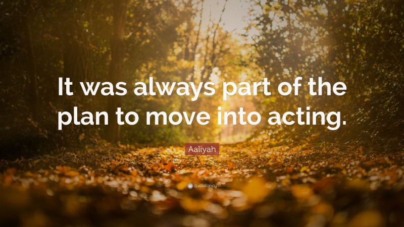 Aaliyah Quote: “It was always part of the plan to move into acting.”