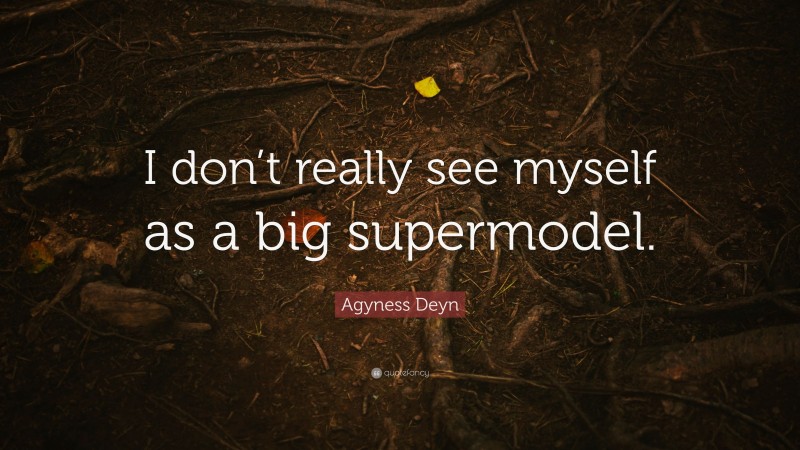 Agyness Deyn Quote: “I don’t really see myself as a big supermodel.”