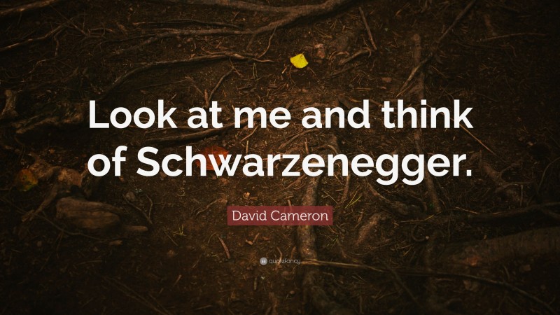 David Cameron Quote: “Look at me and think of Schwarzenegger.”