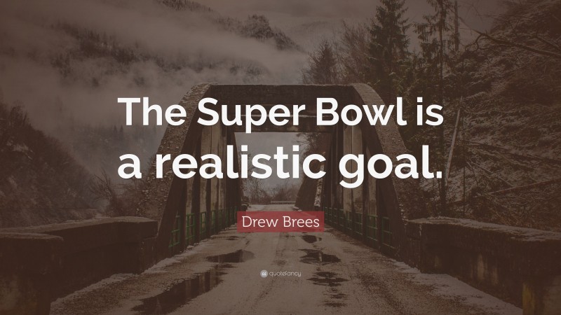 Drew Brees Quote: “The Super Bowl is a realistic goal.”
