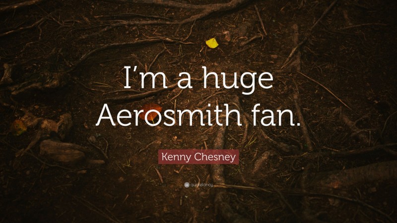 Kenny Chesney Quote: “I’m a huge Aerosmith fan.”