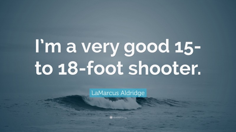 LaMarcus Aldridge Quote: “I’m a very good 15- to 18-foot shooter.”