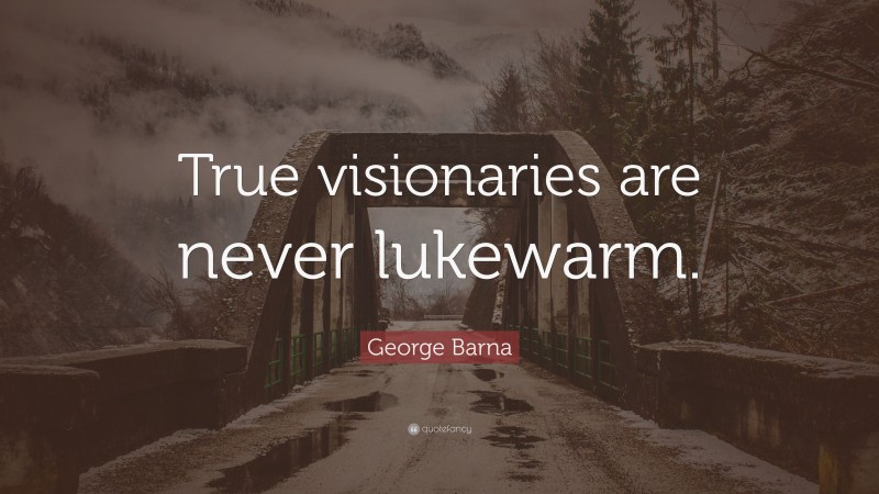 George Barna Quote: “True visionaries are never lukewarm.”