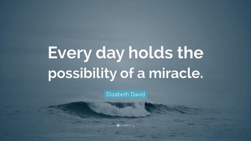 Elizabeth David Quote: “Every day holds the possibility of a miracle.”