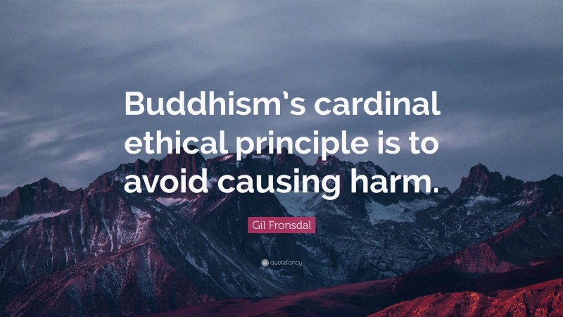 Gil Fronsdal Quote: “Buddhism’s cardinal ethical principle is to avoid causing harm.”