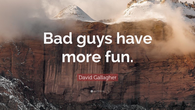 David Gallagher Quote: “Bad guys have more fun.”