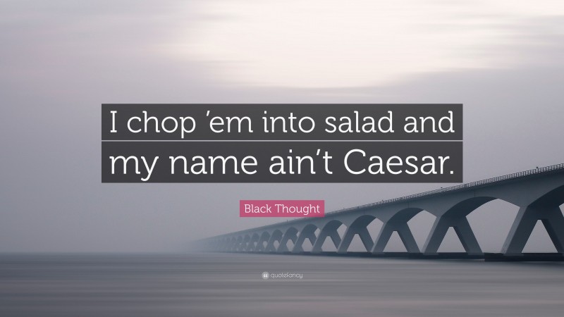 Black Thought Quote: “I chop ’em into salad and my name ain’t Caesar.”