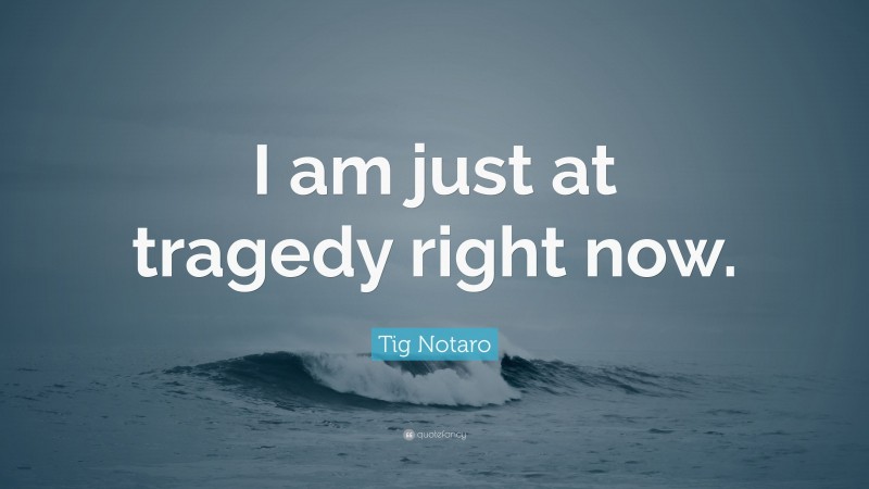 Tig Notaro Quote: “I am just at tragedy right now.”