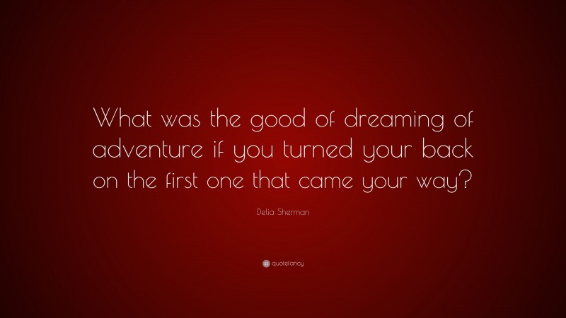 Delia Sherman Quote: “What was the good of dreaming of adventure if you turned your back on the first one that came your way?”