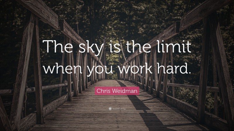 Chris Weidman Quote: “The sky is the limit when you work hard.”