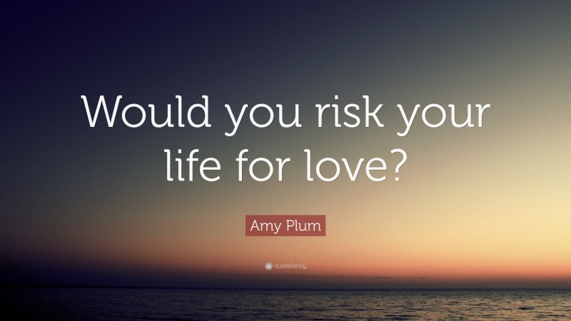 Amy Plum Quote: “Would you risk your life for love?”