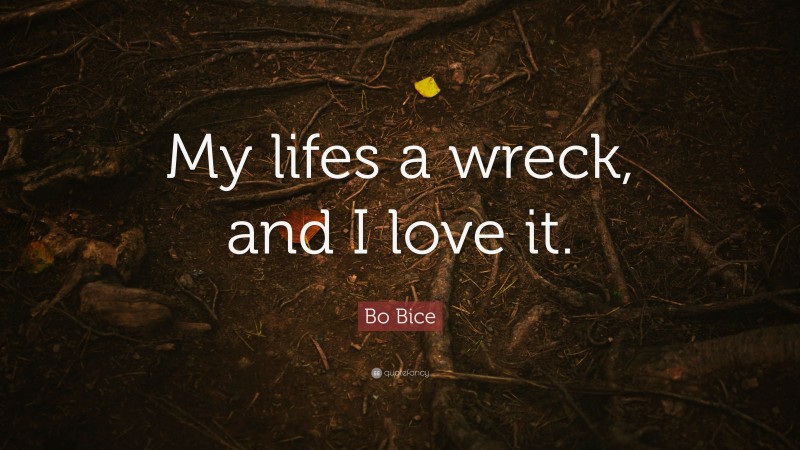 Bo Bice Quote: “My lifes a wreck, and I love it.”